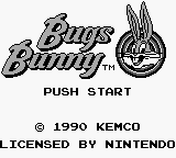 Bugs Bunny Crazy Castle title screen for GameBoy